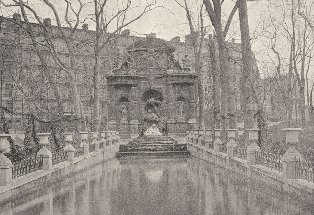 PARIS. Luxembourg. Fontaine Médicis 1895 old antique vintage print picture